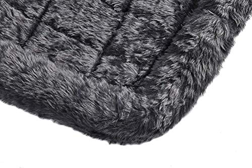 MidWest Homes for Pets QuietTime Dog Bed – Gray Faux Fur Bolster, Ultra-Soft and Machine Washable, Fits 36-Inch Crates and Carriers, for Medium to Large Breed Dogs - color: Grey, size: 36 Inch