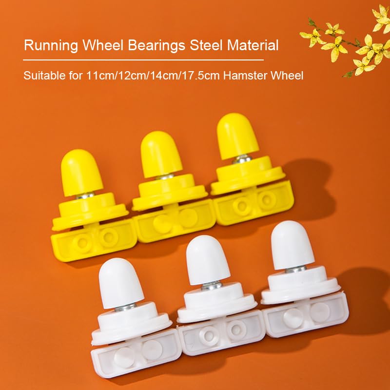 2 Pack Hamster Wheel Bearing Replacement with Tightening Knob Spinning Mechanism Axle Mount for Silent Runner Silent Hamster Exercise Wheels Chinchilla Syria Hamsters Silent Spinner Wheel