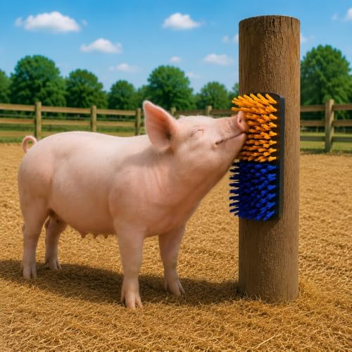 2PCS Livestock Itch Relief Scratching Brushes 20cm, Goat Brush Set for Grooming, Massage and Entertainment for Pigs, Goats, Sheep