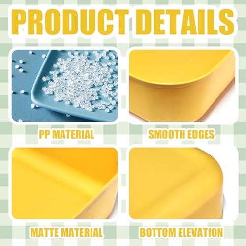 Small Litter Box, Plastic Kitten Litter Box, 13.9 x 9.8 x 3 Inch Open Litter Box for Small Pet, Easy to Clean (Yellow 4PCS) - color: Yellow 4PCS