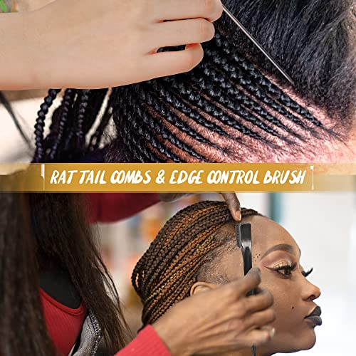 SalonSilk Professional Combs Set for Natural Black Curly Hair for Ladies - color: Black-11 PCS