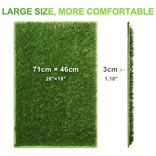 Hompet Dog Grass Pads, Puppy Turf Potty Training Pads, Artificial Turf for Dog Systems Replacement Grass Mats, Easy to Clean with Fast Drain Holes, Indoor/Outdoor Garden Lawn Patio Balcony 28"×18" - size: 28" x 18" (2-Pack)