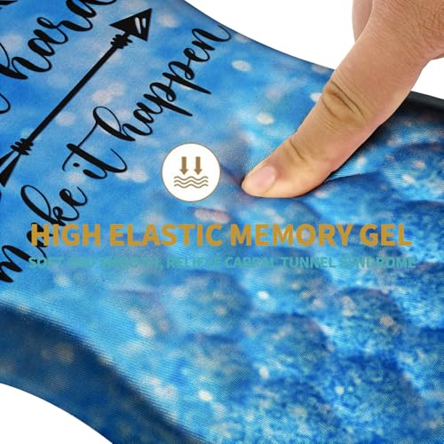 Hokafenle Ergonomic Mouse Pad Wrist Support with Massage Design, Wrist Rest Pain Relief Mousepad with Memory Foam&Non-Slip PU Base, Mouse Pads for Wireless Mouse & Desk (12x8 inch,Stay Positive) - color: HK034-Stay Positive