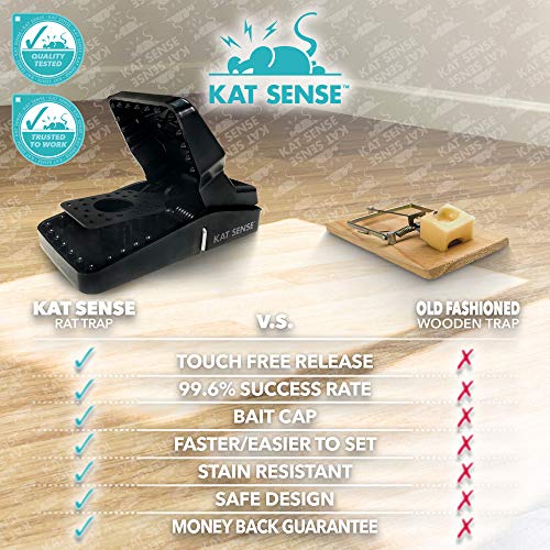 Pest Control Rat Traps Set of 6 Large Snap Traps for Rats Mice & Chipmunks Indoor & Outdoor Mouse Traps Reusable Humane Mousetraps Easy to Set Fast & Effective Powerful Snap Trampas Para Ratas Grandes