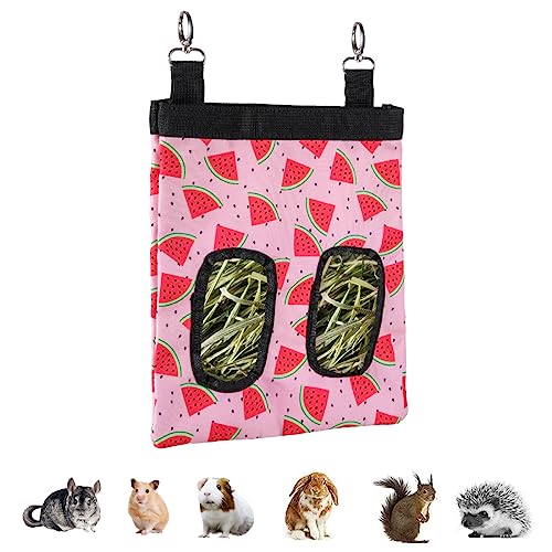 DZWLKJ Rabbit Hay Feeder, 600D Polyester, Watermelon, Hay Feeder Bag, Guinea Pig, Chinchilla, Hamsters, Small Pets, 1 Pack, Foldable, Lightweight - size: S -10"x 8"x 0.4"