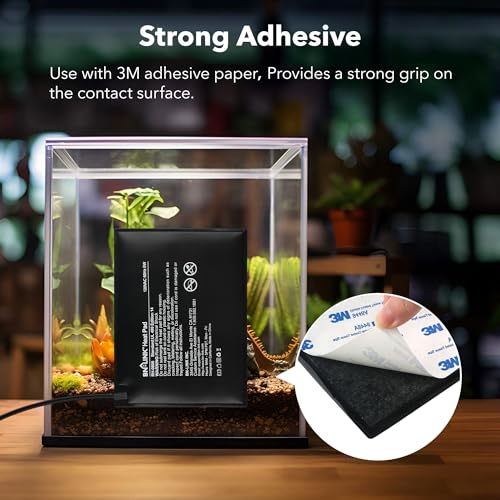 BN-LINK Durable Reptile Heating Pad 6" X 8" with Digital Thermostat Under Tank Heater Terrarium Warmer Combo Set for Turtles, Lizards, Frogs, and Other Reptiles - size: 6" X 8" with Thermostat