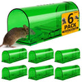 6 Pcs Humane Mouse Traps No Kill,Catch and Release Mouse Traps That Work,Live Mouse Trap Small Capture Cage,Reusable Mice Trap Catch for House & Outdoors - size: 6 Pack