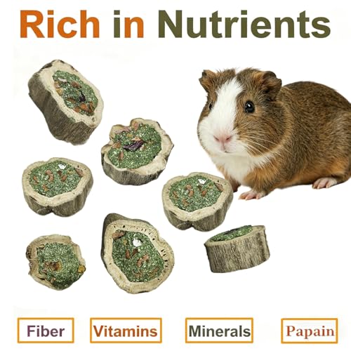 Rabbit Chew Toys for Teeth Guinea Pig Treats Papaya Wood for Bunny (10.5oz) | bunny supplies,rabbit enrichment toys,rabbit stuff,rabbit toys for bunnies boredom,for bunny guinea pig chinchilla Hamster - size: 10.5oz (A)