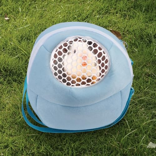 Hypeety Pet Carrier Bag Breathable Portable Travel Backpack for Guinea Pig | Breathable mesh pouch, hands-free sling outgoing bag, secure zipper, for hedgehog/hamsters/sugar glider/chinchilla, blue - color: Blue