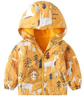 Happy Cherry Toddler Boy Girl Fleece Lined Jackets Waterproof Hooded Windbreaker Coat for Winter Fall 2023 - color: Thick Yellow Moose, size: 6 Years