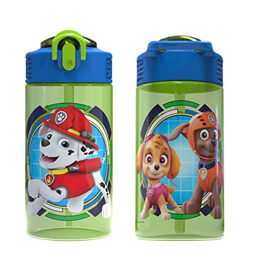 Zak Designs Paw Patrol 16oz Leak-Proof Straw Kids Water Bottle, Plastic - color: Paw Patrol, size: 16 Ounces