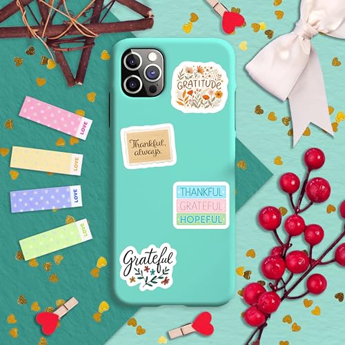 100Pcs Gratitude Stickers for Water Bottle, Thankful Sticker – Gratitude Gifts Bulk, Positive Quotes Decals – Gifts for Women & Men - color: Gratitude Stickers