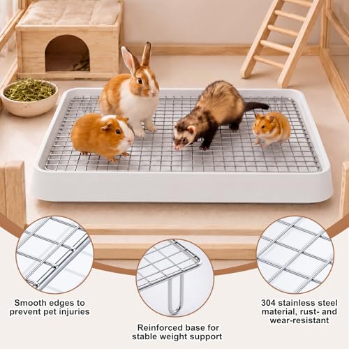 Stainless Steel Grids for Large Rabbit Litter Box Heavy Duty Cage Grid for 22x18x3 Inch Cage, Easy Clean Replacement-cage Bottom for Rabbit, Cat, Guinea Pig & Chinchilla