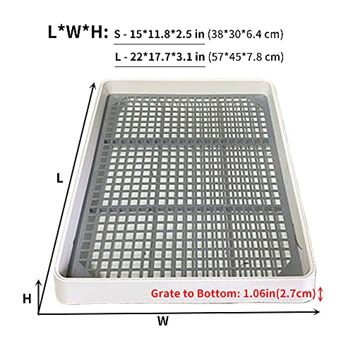 Rabbit Litter Box with Grid 15x12in, Potty Training Pan for Small Animals | Rabbit Litter Box with Grid, Bunny Litter Tray for Cage, Potty Training Pan for Animals. - size: S (+1 perforated grate)