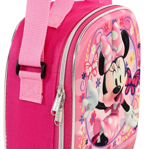 Minnie Mouse Lunch Bag for Girls Bundle w/Insulated Lunchbox + More | Soft Minnie Lunch Box Plus Water Bottle, Stickers, More - Minnie Mouse School Supplies