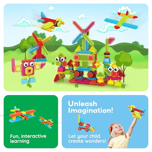 PicassoTiles Toys 112 Piece Hedgehog Blocks STEM Building Tiles Set Construction Learning Toy Stacking Interlock Block, Creativity Beyond Imagination, Inspirational, Recreational, Educational PTB112 - color: 112pc Hedgehog