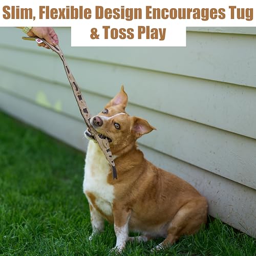 SPOT Skinneeez Leather Snake – 25in Stuffing-Free Dog Toy with Real Leather & 4 Squeakers, Durable Tug Toy for Light to Moderate Chewers, Great for Medium & Large Dogs - size: 25 Inch