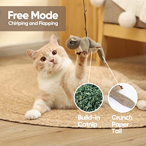Flapping Cat Toy, Motion Activated Flying Squirrel with Catnip, 3 Modes & USB Rechargeable, Machine Washable Interactive Toy for Indoor Cats - style: Flying Squirrel