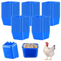 50 Pcs Cage Cups Chicken Feeder Cups 16 oz Hanging Bird Food Water Bowl Bunny Cage Feeding Dish for Pet Parrot Rooster Parakeet Poultry Pigeon(Blue) - color: Blue