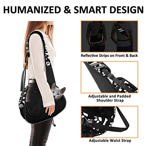 Small Dog Sling Carrier Puppy Sling Travel Cat Carrier Dog Carrying Bag Pet Carrier for Small Dogs Below 5 lbs Pet Supplies Cute Black - color: Cute Black, size: 15.7"L x 15.7"W x 15.7"H