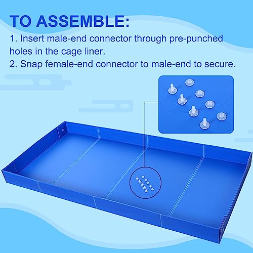 Thyle 2 Pcs Guinea Pig Cage Liner Corrugated Plastic Cage Liner Base 2 x 4 Panel Size 55" L x 27" w Guinea Pig Cages Bottom for Small Animals Hedgehogs Rabbits Cages Tray Blue