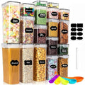 18 Pack Airtight Food Storage Containers with Lids | clear airtight containers with tight lids keep dry food fresh. Safe plastic, stackable for pantry kitchen storage - size: 18 pcs(28.28L)