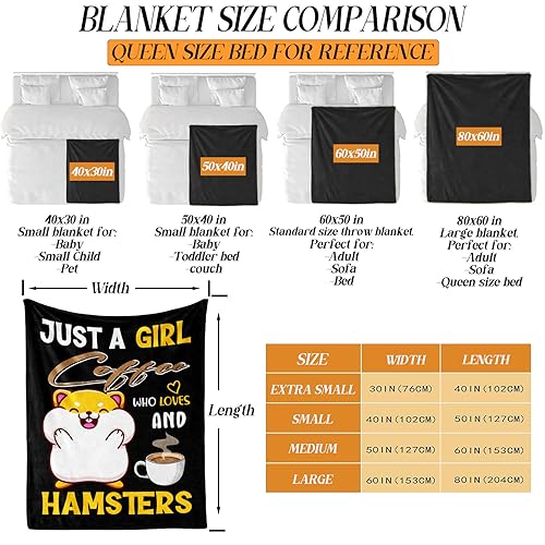 Hamster Throw Blanket for Kids Pets Gifts, 40” x 30” | Soft Flannel, Lightweight but warm, Machine washable, HD print, Wrinkle & shrink resistant, Anti-pilling, Suitable all ages - color: Hamster Blanket 2, size: XS(30"X40")