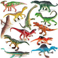 12 Dinosaur Toys for Kids, Plastic Animal Figurines Portable Dinosaur Figures Playset Montessori Toy Educational Game for Homeschool Preschool Toddler Kids - style: Large Dinosaur (excluding cards)