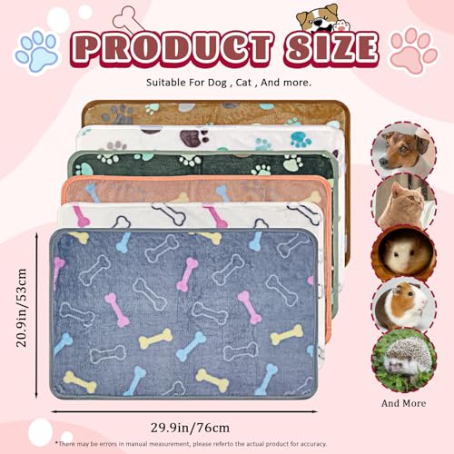 YedsIntu 6 Pcs Washable Guinea Pig Blankets Absorbent Small Animal Fleece Bedding Cage Liners Reusable Pet Pee Pad Sleep Mat Pad Cover for Hamster Ferret Rabbit Chinchilla Hedgehog (Grey, 20" x 30") - color: 6 White Bulk, size: 20" x 30"