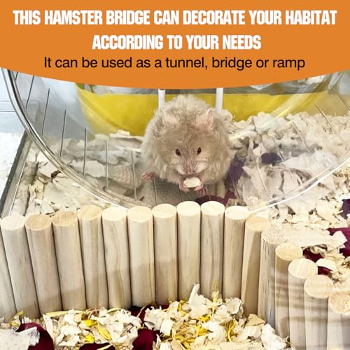 Hamster Suspension Bridge Toy，Small Animal Climbing Toys,Chinchilla Cage Natural Wood Flexible Platform Toy,Suitable for Hamsters, Chinchillas, Guinea Pigs, Birds, Small Animals - color: M-10P