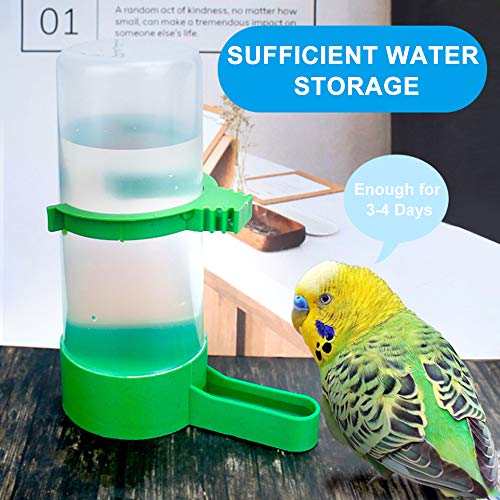 Bird Feeder, Bird Water Dispenser for Cage, 2PCS Automatic Bird Water Feeder with 1PCS Food Feeder for Cage Pet Parrot Budgie Lovebirds Cockatiel (2pcs 90ml + 1pcs 150ml) - size: 2pcs 90ml + 1pcs 150ml