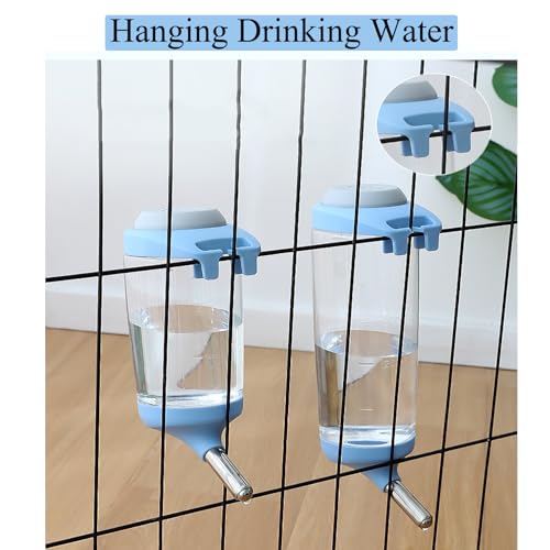 Dog Crate Water Bottle Dispenser - No Drip Dog Kennel Water Dispenser & Cage Bottle - Easy-to-Use Water Bottle for Cat Crate - Perfect for Keeping Your Pet Hydrated (Blue)-500ML