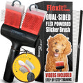 FlexIt Home - Flexible Slicker Brush for Dogs (Double, Soft Flex) | Dog Grooming Brush for Poodles, Golden Doodles, Huskies, Retrievers, and Labradoodles | 3-in-1 System & Video Trainings - color: Super Soft Flex - Double