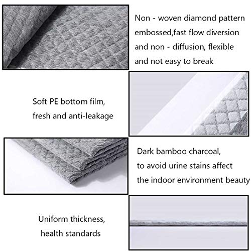 kathson Rabbit Pee Pads Disposable Cage Liners 50PCS All Absorb Black Carbon Odor Control Bunny Training Accessories with Quick-Dry Surface for Puppy Guinea Pig Kitten Hedgehog Small Animals - size: 17.7" x 23.6" / 50PCS
