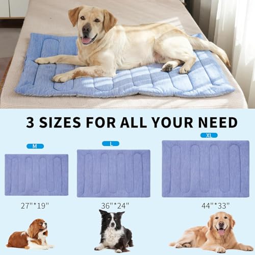 MARUNDA Dog Cooling Mat, No Need to Freeze Or Refrigerate This Cool Pet Pad Cat Mats- Keep Your Pet Cool, Machine Washable (Ocean Blue, 36" x 24" - Large-Crate) - color: Ocean Blue, size: 36" x 24" - Large-Crate