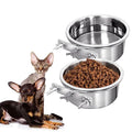 Love Dream Dog Crate Bowl Removable Stainless Steel Pet Kennel Hanging Bowl | Durable Anti-Spill Pet Metal Bowl Hanging Water Food Bowls with Clamp Holder for Small Medium & Large Dogs Rabbits or Birds - color: 5.5“*3.1”