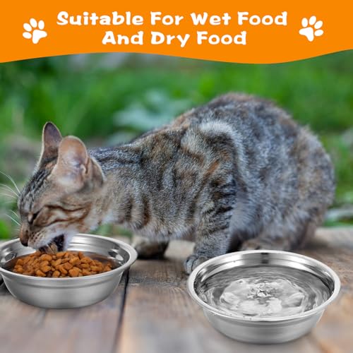 30 Pcs Stainless Steel Dog Bowls, 5.8 Inch Metal Dog and Cat Food Water Bowl, Pet Dishes for Kennel Crate, Dishwasher Safe