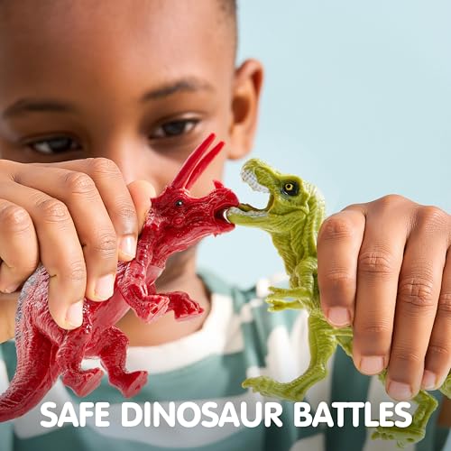 JOYIN Dinosaur Toys for Kids 3-5, 17 PCS Realistic Dinosaur Figures with Activity Play Mat & Storage Cage, Ideal Kids Toys for 3 Year Old Boys, Animals Toy for Boys Birthday Gifts