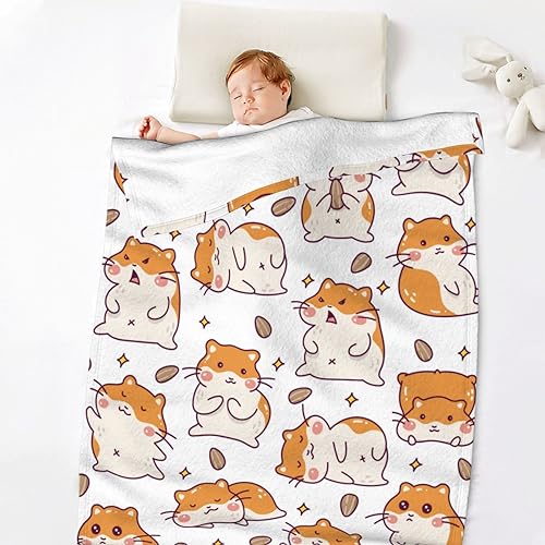 Hamster Throw Blanket for Kids Boys Girls Gifts, 50” x 40” | Soft Flannel, Lightweight but warm, Machine washable, HD print, Wrinkle & shrink resistant, Anti-pilling, Suitable all ages - color: Hamster Blanket 3, size: Small(40"x50")