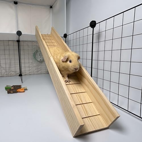Guinea Pig Cage Bridge, Small Animal Wooden Ladder Ramp, Guinea Pig Cage Accessories Second Floor Link Bridge for Guinea Pigs, Ferrets, Hamsters (50CM/19.6IN) - size: 19.6 IN
