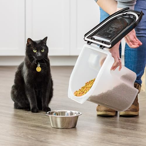 IRIS USA Dog Food Storage Container, Up to 6.5 lbs, Black, Made in USA | Airtight Seal, BPA-Free, Best for Bird Seed, Cat food, Cat Litter, Chicken Feed