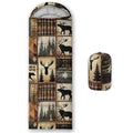AILONEN Midnight Meow Sleeping Bag, Charcoal Cat Eyes Crescent Graphic, Portable Camp Sack Sleepover Style - color: S224
