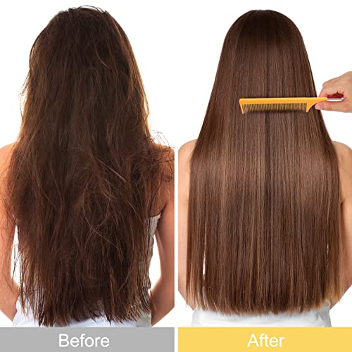 Leinuosen 3 Pack Rat Tail Comb Carbon Fiber,Orange, Ginger, Grey | Steel Pin Tail for Sectioning, Heat Resistant Teasing, Pick Comb for Women Wig Styling, Fishtail Design for Salon Updos - color: Orange, Ginger, Grey