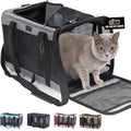 GORILLA GRIP Cat Carrier Travel Bag Up to 15 Lbs, Soft Collapsible Small Dog Carriers, Top and Side Entry Breathable Mesh, Grip Feet on Underside, Cozy Washable Waterproof Pad, Portable Kennel, Gray - color: Gray