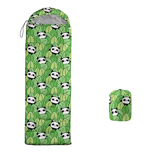 Galaxy Wolf Camping Sleeping Bags Warm & Cool Weather Waterproof Backpacking Blue Purple Starry Sky Sleeping Bag All Seasons Camping, for Adult Kids Boy Girls Camping Gear Equipment, Traveling - color: H-Panda3
