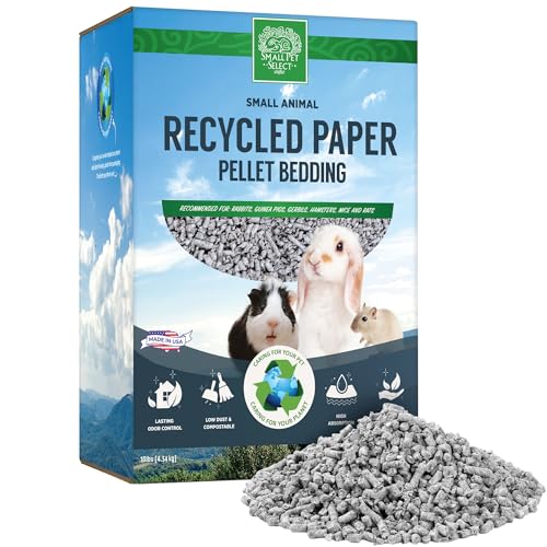 Small Pet Select Recycled Paper Pellet Bedding, Litter for Rabbit, Guinea Pig, Hamster, Bunny and Other Small Animals, 10lb | Absorbent Odor Control, Low Dust, Eco-Friendly, For Guinea Pigs, Hamsters, Bunnies, Chinchillas & Small Pets - size: 10 LBS