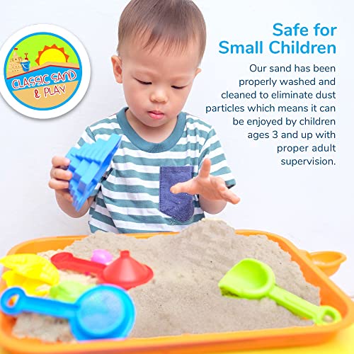 Classic Sand and Play Sand for Sandbox, Table, Therapy, and Outdoor Use, 40 lb. Bag, Natural, Non-Toxic, Wet Castle Building for Creativity and Stimulates Sensory Skills - size: 40 lb