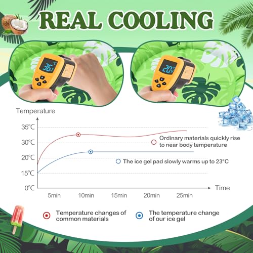 Drydiet Pet Cooling Mat for Cats & Small Dogs, Gel Pad, Washable, 20.1 in | No water or refrigeration needed; washable, scratch-resistant gel mat keeps cats and small dogs cool indoors or outdoors. - color: Green Plant