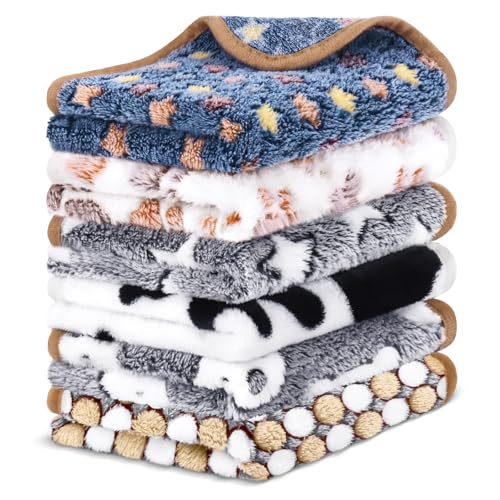Eilyliafe 6 Pcs Guinea Pig Blankets Bedding Small Animal Cage Liners Sleep Mat Absorbent Reusable Pet Pee Bedding Pad Cover for Hamster Ferret Chinchilla Rabbit Hedgehog (14 x 28 Inch) - size: 14 x 28 Inch