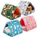 Cinnvoice 4 Pcs Guinea Pig Hideout, Guinea Pig Bed Tunnel, Rabbit Washable Small House Cage Accessories for Bunny Hedgehog Mouse Chinchillas Hamsters Ferrets Bearded Dragons Rats (Wonder Tale,7.9 in) - size: 7.9 in, style: Wonder Tale